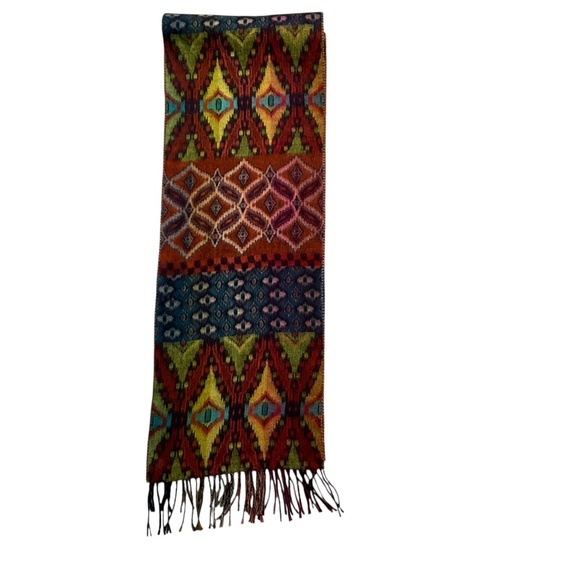 Fraas Cashmink Scarf Multicolor Geometric Pattern 71” 100% Acrylic - Picture 4 of 7
